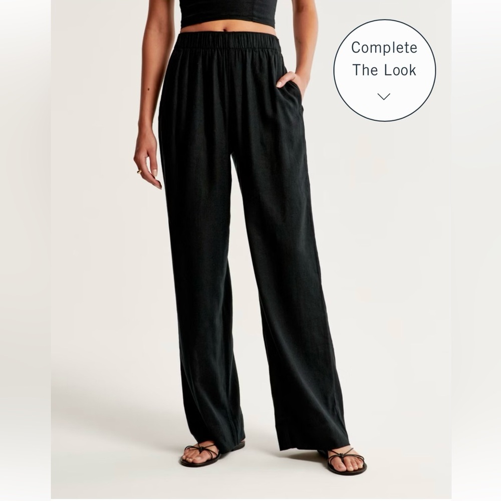 NWT Abercrombie linen blend pants in black